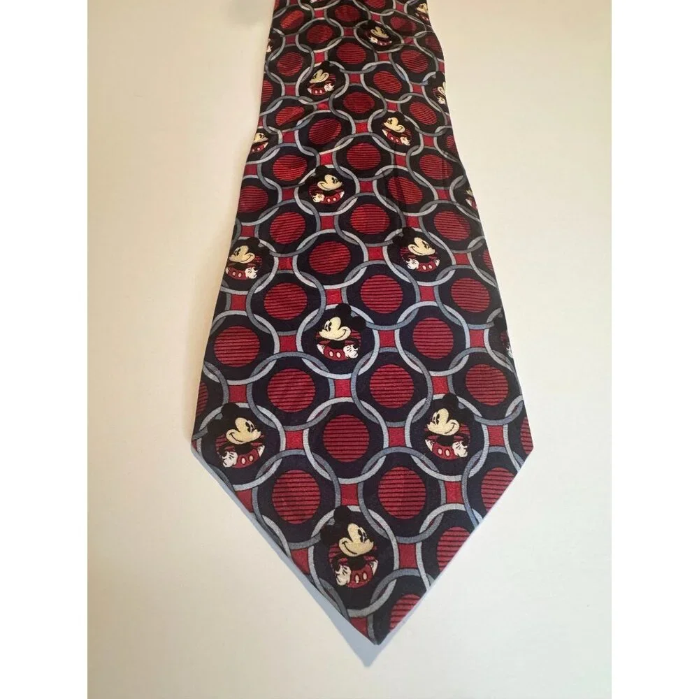 Rare Vintage Disney Mickey Mouse Silk Tie‎ – Made in Korea – 100% Silk